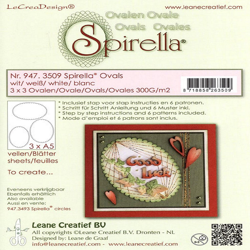 Leane Creatief Le Crea Design  Spirella Cards  9 Pre Cut Ovals Image