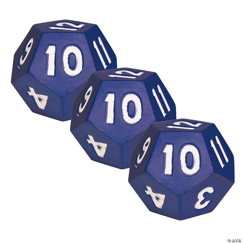 Learning Advantage 12-Sided Die - Demonstration Size - Pack of 3 Image