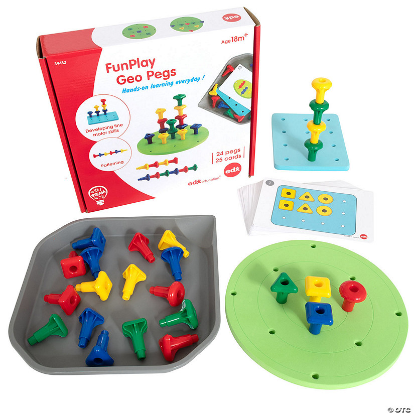 Learning Advantage: FunPlay Geo Pegs Homeschool Kit for Toddlers, 52 Pieces Image