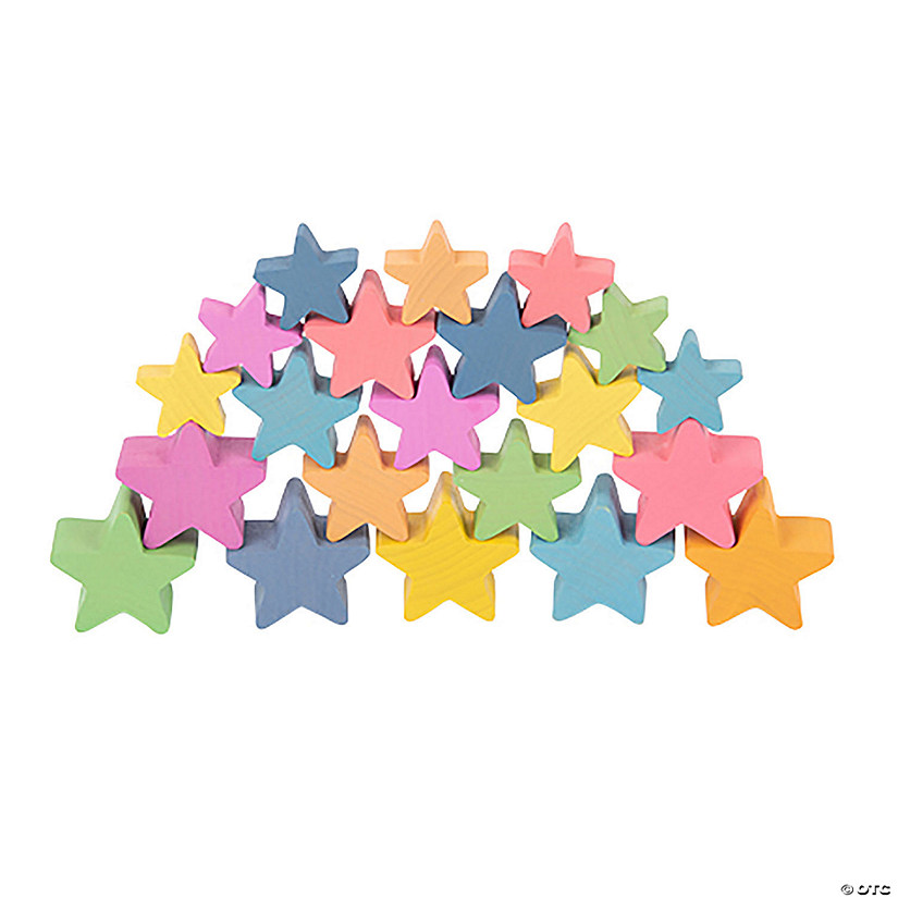 Learning Advantage Rainbow Wooden Stars, Set of 21 Image