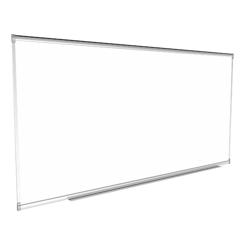Learniture Learniture Porcelain Steel Magnetic Dry Erase Board with Aluminum Frame and Map Rail 8' W x 4' H Image