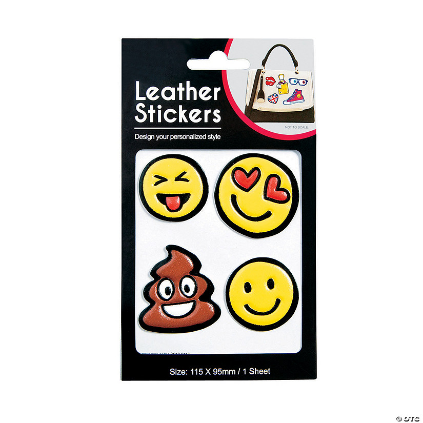 Leather Emoji Stickers - 6 Pc. Image