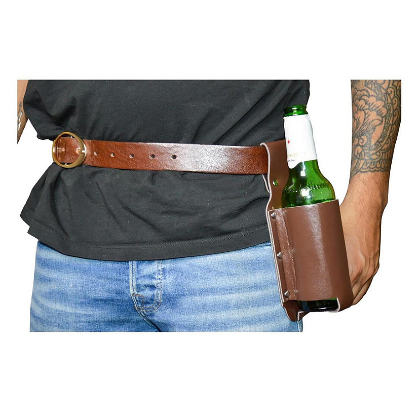 Leatherlike Beverage Holder Adult Costume Accessory  Belt Loop Image