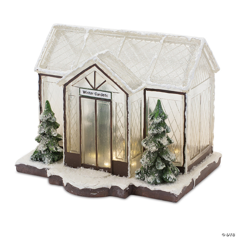 Led Winter Greenhouse Display 10"L X 7.75"H Resin 2 Aa Batteries, Not Included) Image
