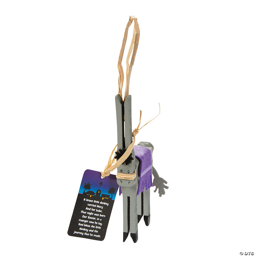 Legend of the Donkey Clothespin Christmas Ornament Craft Kit - Makes 12 Image