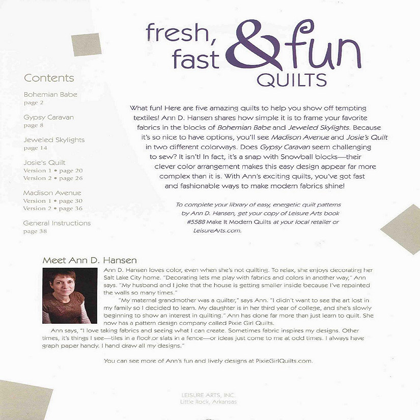 Leisure Arts Fresh, Fast & Fun Quilts Bk Image