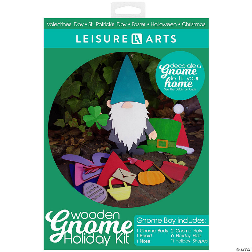 Leisure Arts Wood Gnome Kit - Celebrate The Holidays, Boy Gnome Image