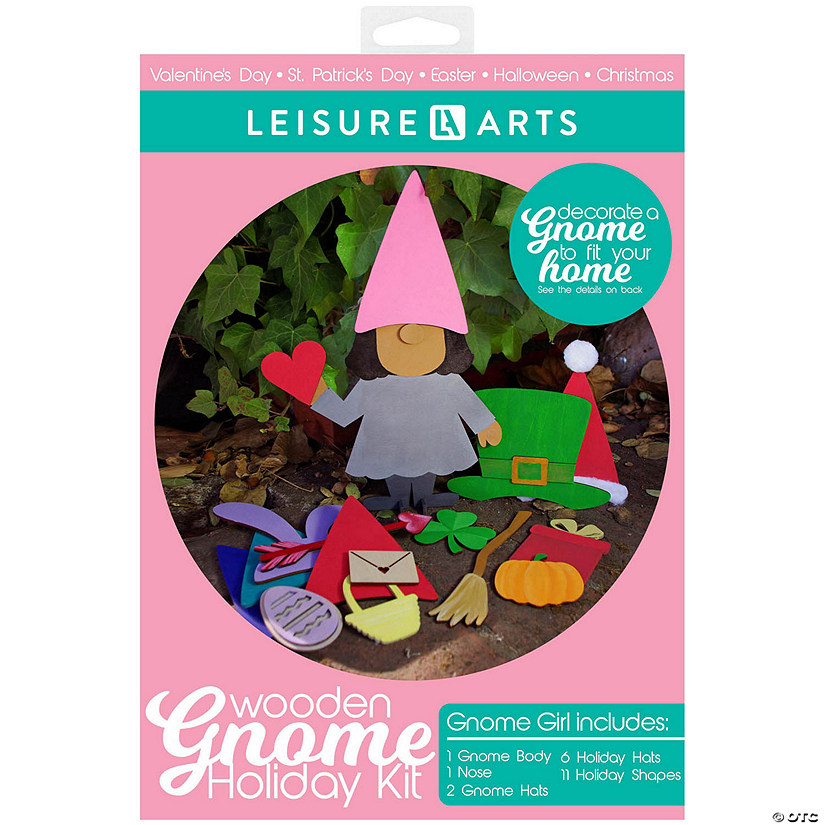 Leisure Arts Wood Gnome Kit - Celebrate The Holidays, Girl Gnome Image