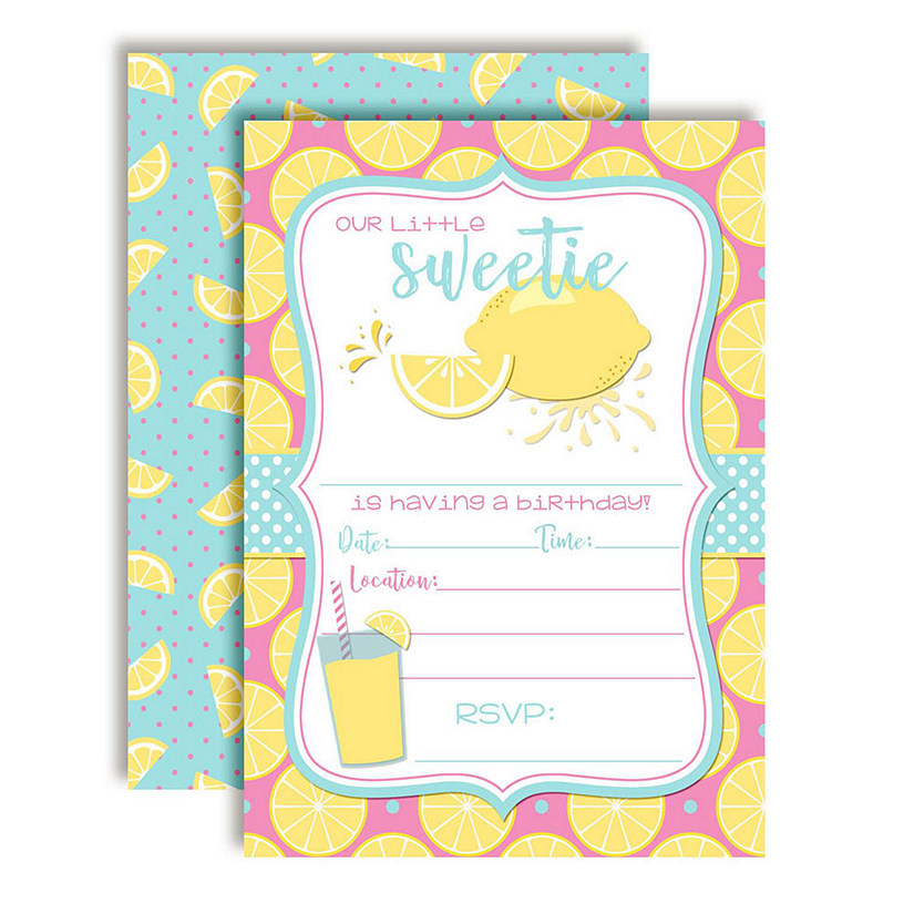 Lemon Sweetie Birthday Invitations 40pc. by AmandaCreation Image