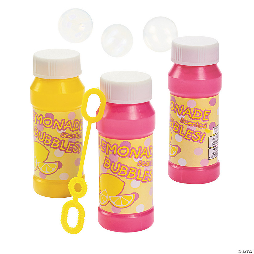 Lemonade-Scented Bubble Bottles - 12 Pc. Image