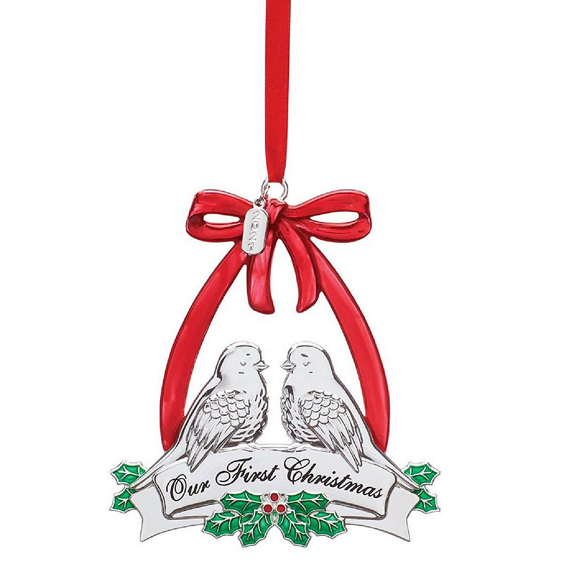 Lenox 2021 Our First Christmas Together Doves Silver Plated Christmas Ornament Image