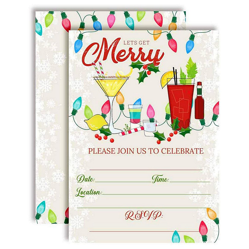 Let&#8217;s Get Merry Invitations 40pc. by AmandaCreation Image