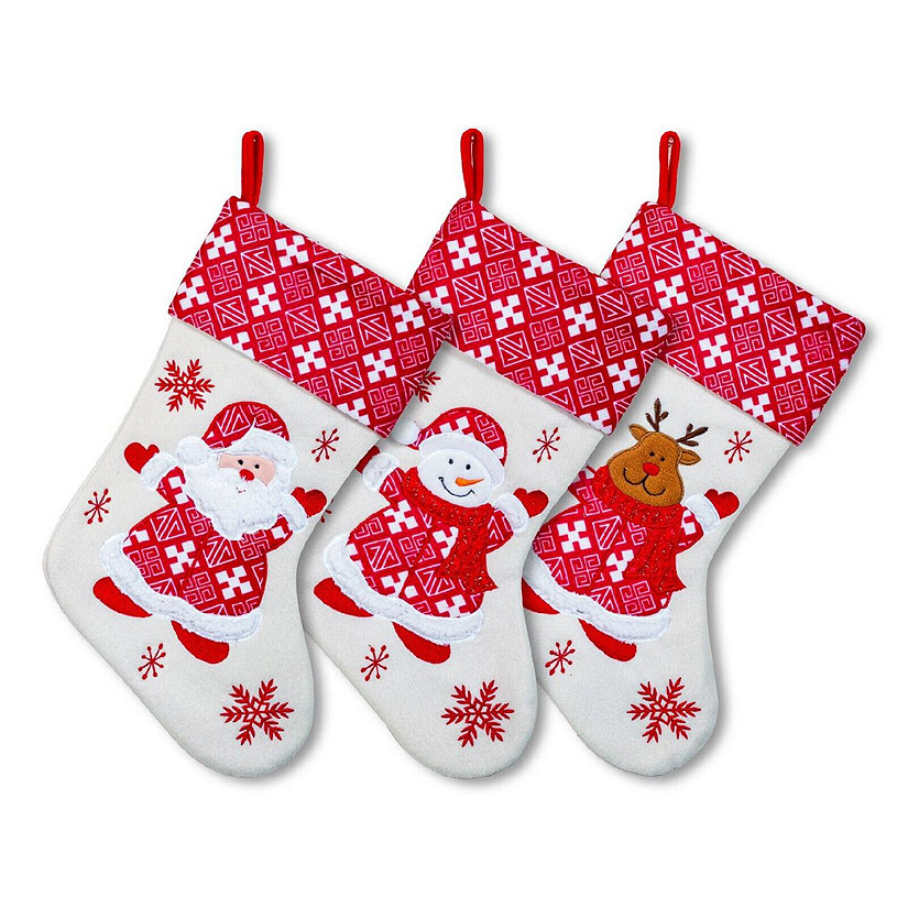 Lexi Home 3-Piece Polar Fleece Christmas Stockings Image