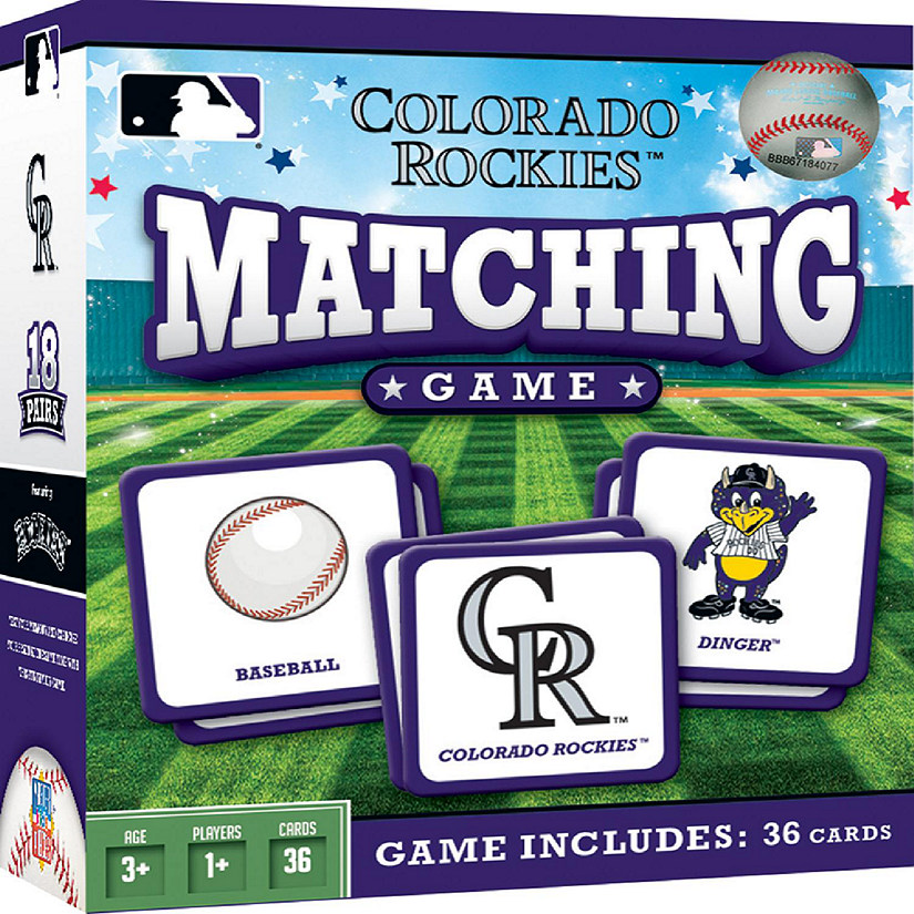 Licensed MLB Colorado Rockies Matching Game for Kids and Families Image