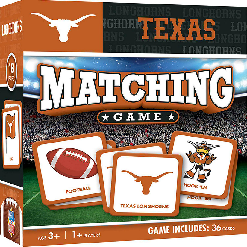 Licensed NCAA Texas Longhorns Matching Game for Kids and Families Image