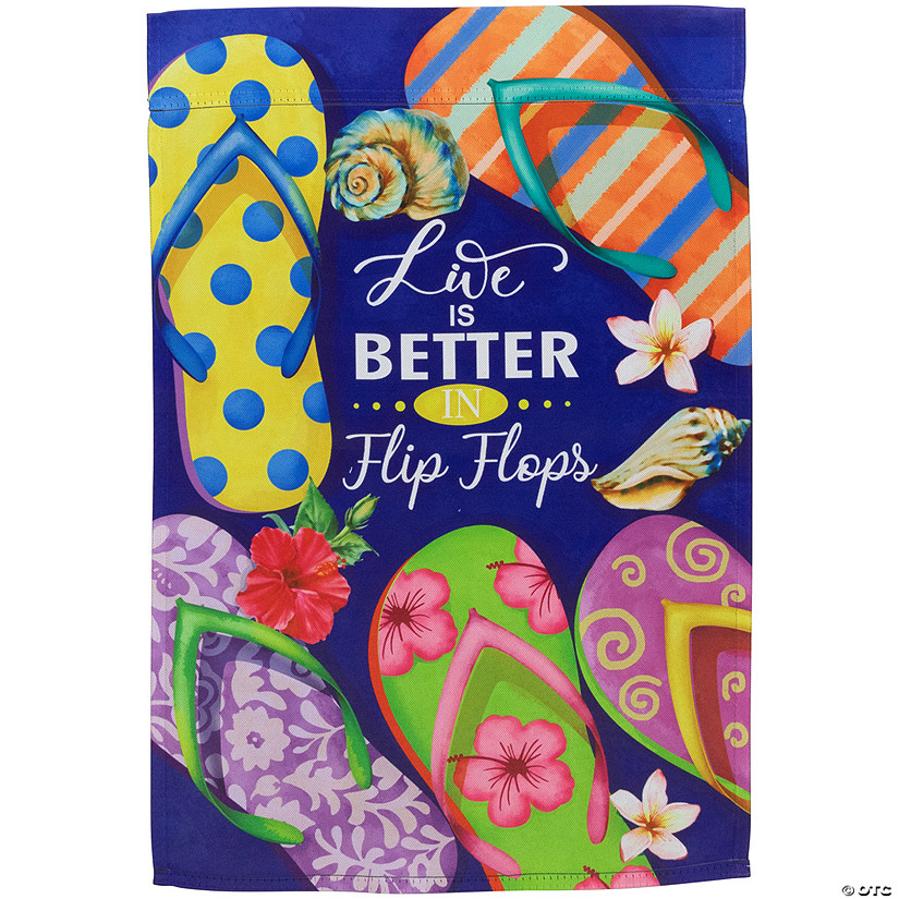 Life is Better in Flip Flops Outdoor Summer Garden Flag 18" x 12.5" Image