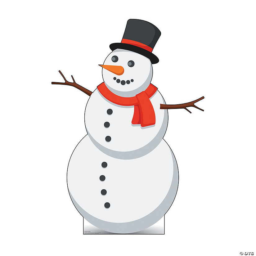 Life-Sized Illustrated Snowman Cardboard Stand-Up Image
