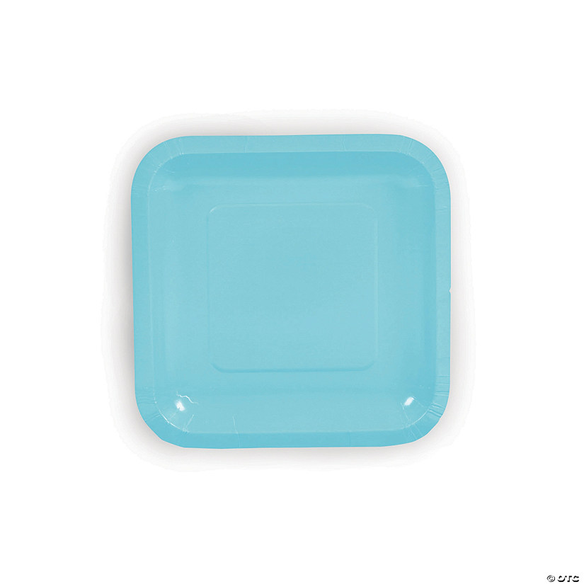 Light Blue Square Paper Dessert Plates - 24 Ct. Image
