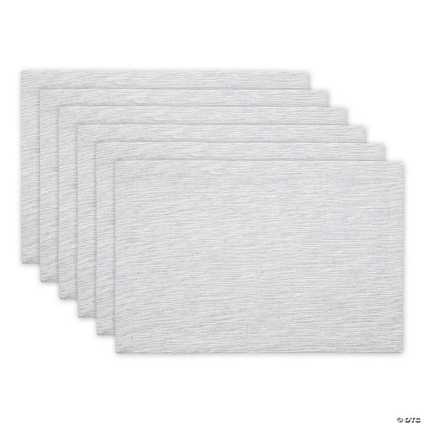 Light Gray And Off-White Tonal Recycled Cotton Slubby Rib Placemat (Set Of 6) Image