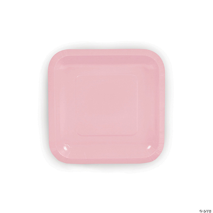 Light Pink Square Paper Dessert Plates - 24 Ct. Image