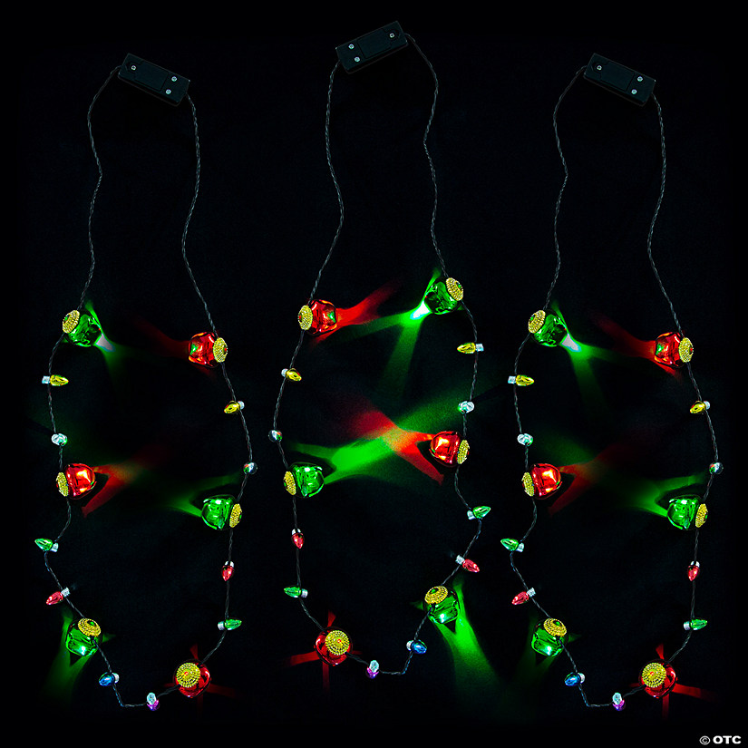 Light-Up Christmas Jingle Bell Necklaces - 6 Pc. Image
