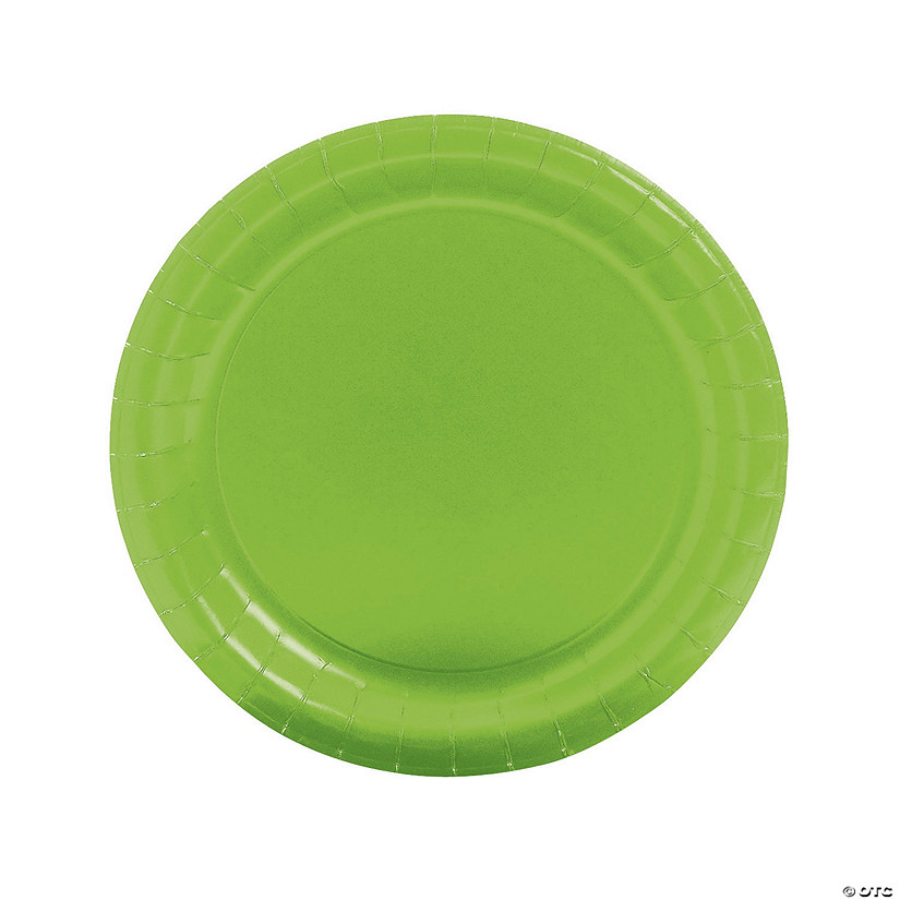 Lime Green Paper Dinner Plates - 24 Ct. Image