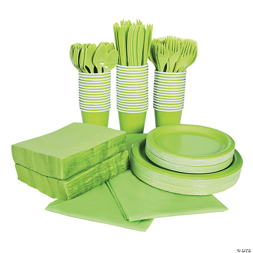 Lime Green Tableware Kit for 48 Guests Image