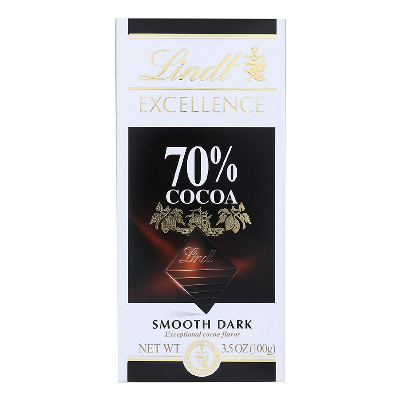 Lindt Chocolate Bar Dark Chocolate 70 Percent Cocoa Smooth 3.5 oz Bars Pack of 12 Image
