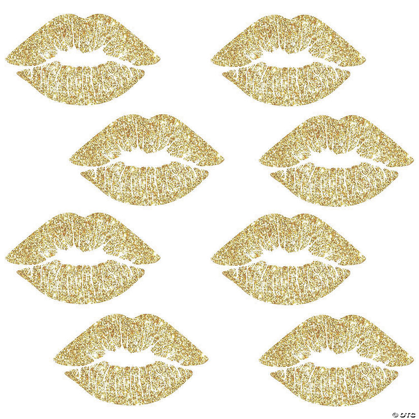 Lip Peel & Stick Wall Decals With Glitter Image