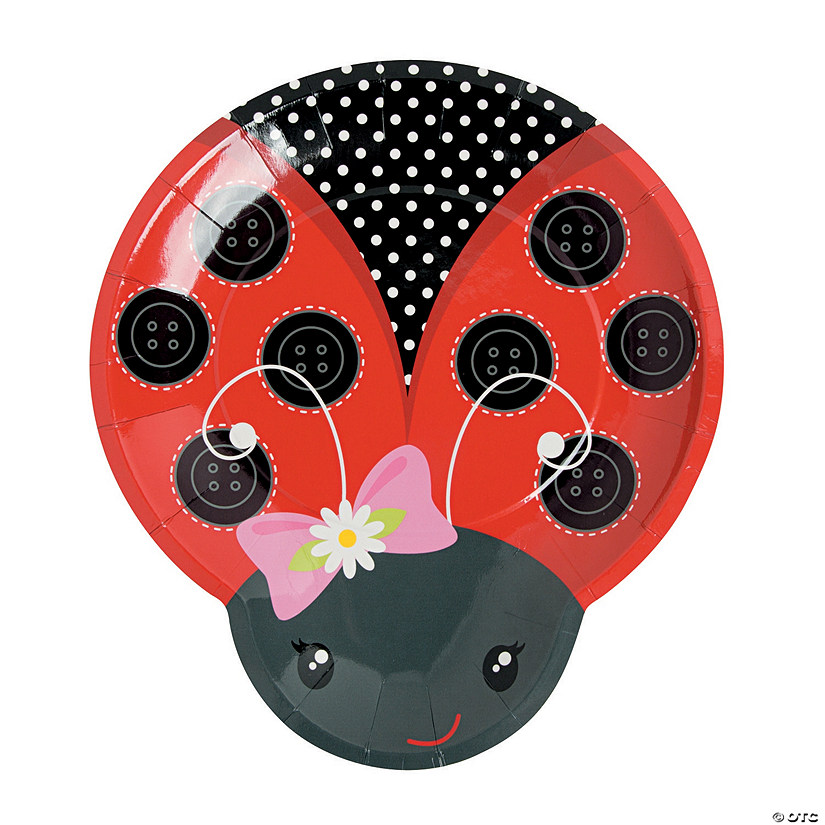 Little Ladybug-Shaped Paper Dinner Plates - 8 Ct. Image