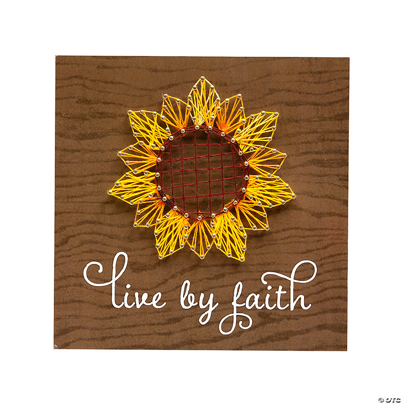Live by Faith Sunflower String Art Craft Image