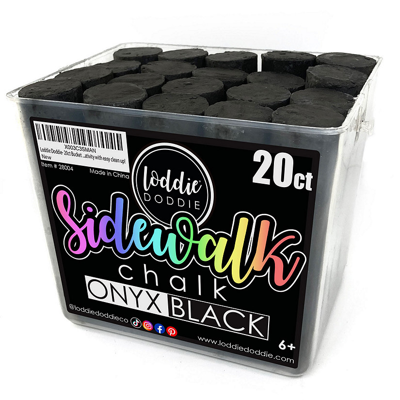 Loddie Doddie - 20ct - Bucket of Sidwalk Chalk -  Onyx Black Image