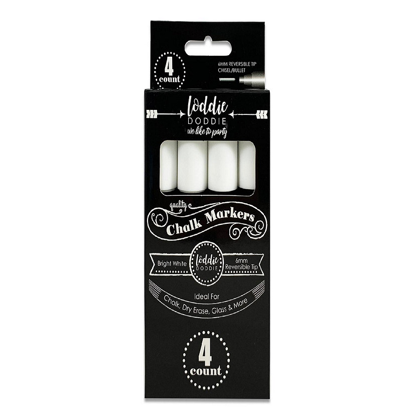 Loddie Doddie - 4ct Liquid Chalk Markers - Bright White Image