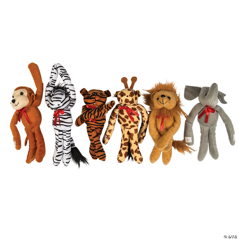 Long Arm Zoo Stuffed Animals - 6 Pc. Image