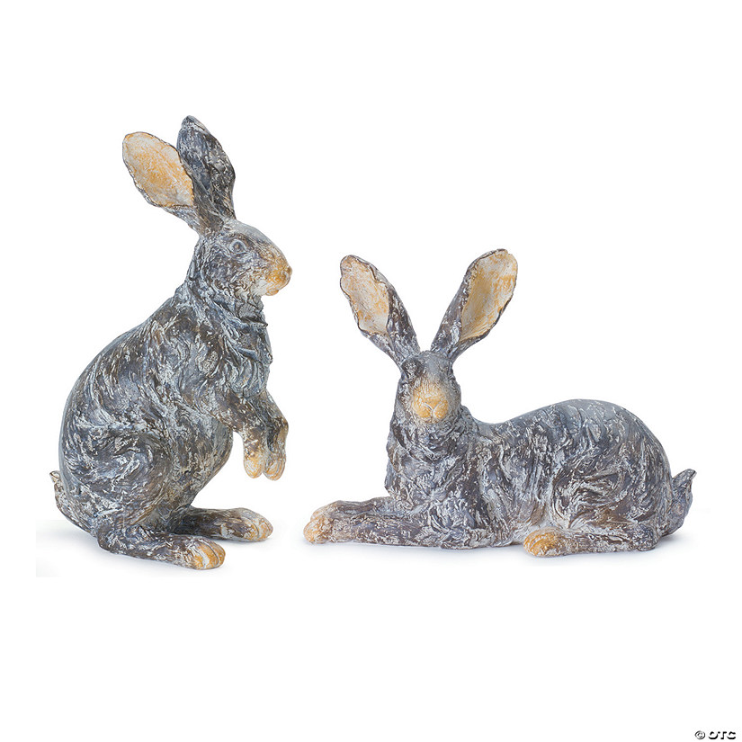 Long Ear Rabbit (Set Of 2) 6"H, 9"H Resin Image