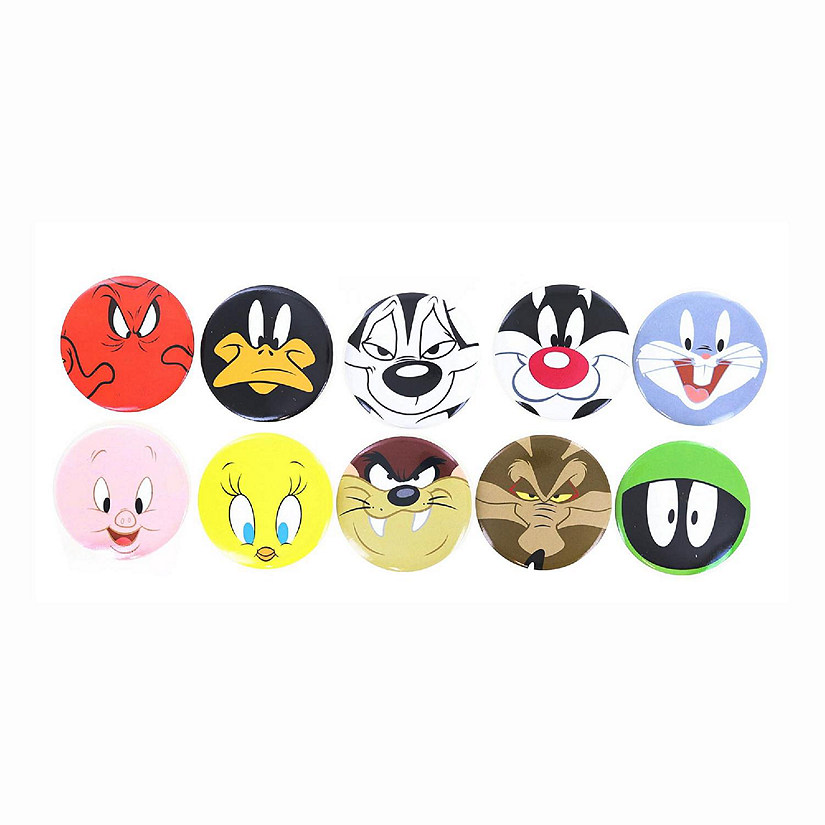Looney Toons Characters 10-Piece Button Pin Boxed Set Image