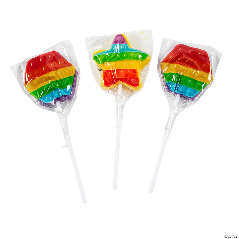 Lotsa Pops Rainbow Lollipops &#8211; 12 Pc.  Image
