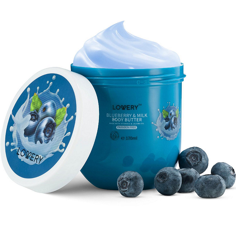 Lovery Blueberry Milk Whipped Body Butter - 6oz Ultra-Hydrating Shea Butter Body Cream&#160; Image