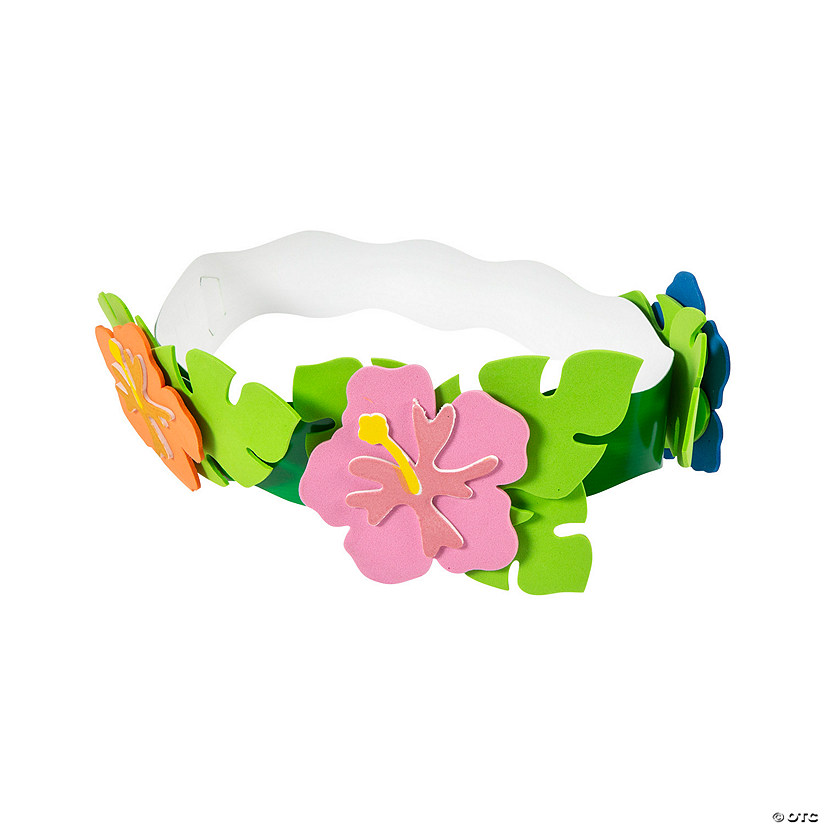 Luau Flower Crown Craft Kit &#8211; Makes 12 Image