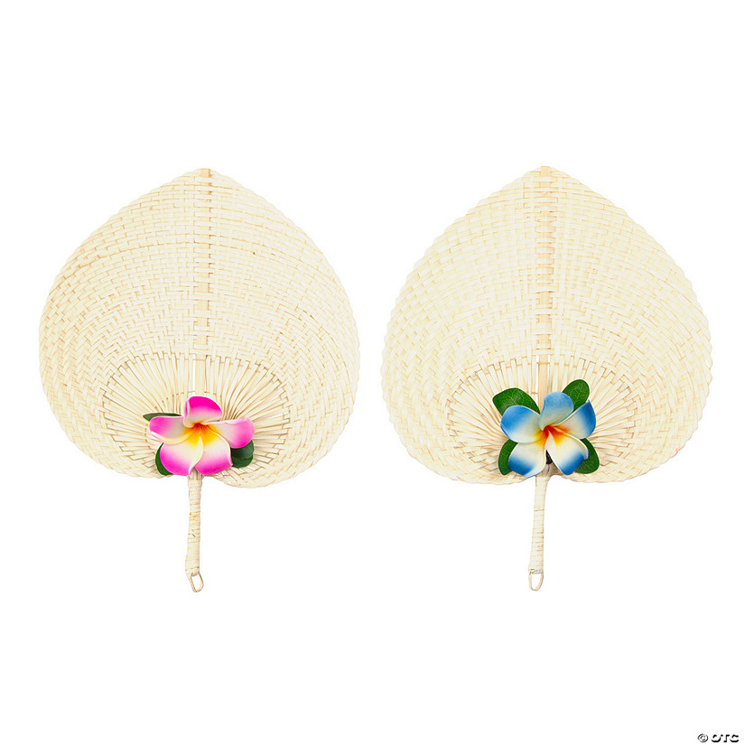 Luau Flower Hair Clip & Fan Handout Kit for 12 Image