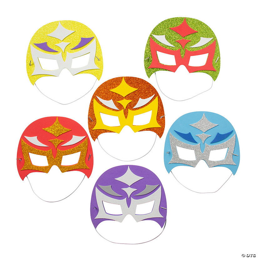 Lucha Libre Wrestler Mask Craft Kit - Makes 12 Image
