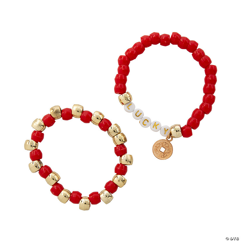 Lunar New Year Lucky Beaded Bracelets - 24 Pc. Image