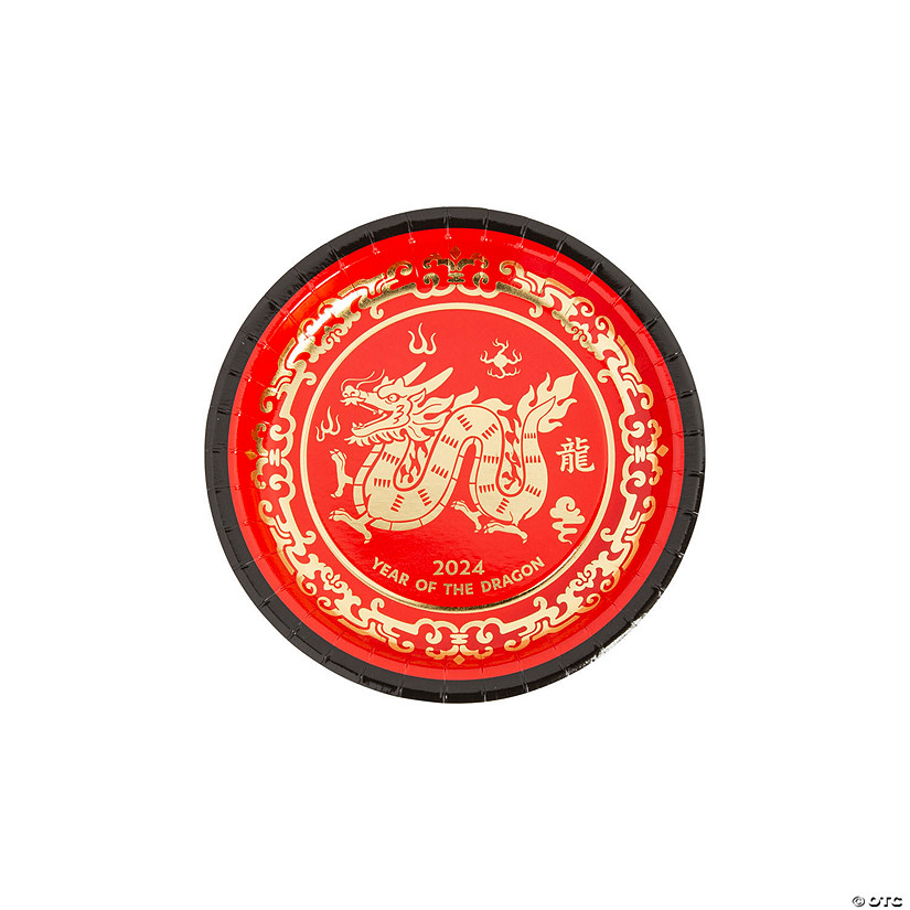 Lunar New Year of the Dragon Paper Dessert Plates - 8 Ct. Image