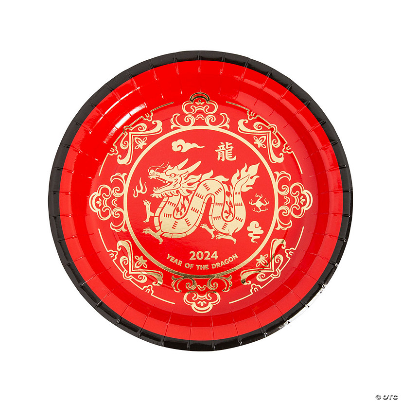 Lunar New Year of the Dragon Paper Dinner Plates - 8 Ct. Image