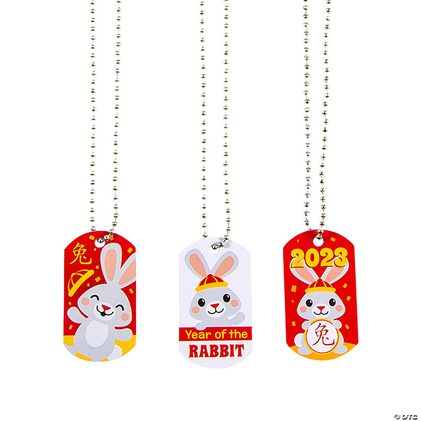 Lunar New Year of the Rabbit Dog Tag Necklaces Image
