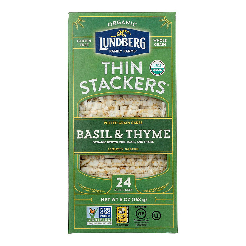 Lundberg Family Farms - Rice Cake Basil Thyme Thin - Case of 6-6 OZ Image