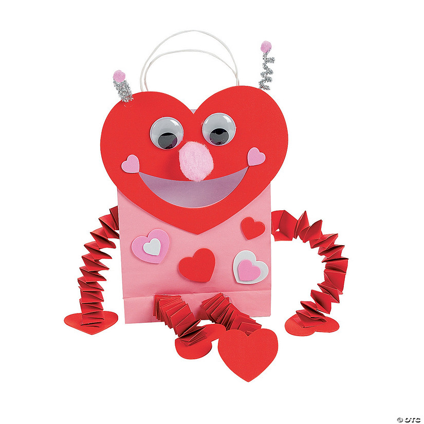 Luv Bug Valentine Card Holder Paper Bag Craft Kit - Makes 12 Image