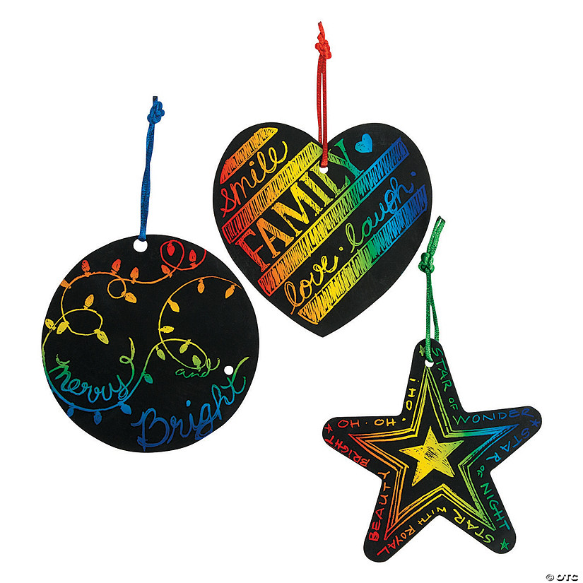 Magic Color Scratch Christmas Ornaments - 24 Pc. Image