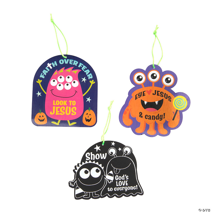 Magic Color Scratch Religious Halloween Monster Ornaments - 24 Pc. Image