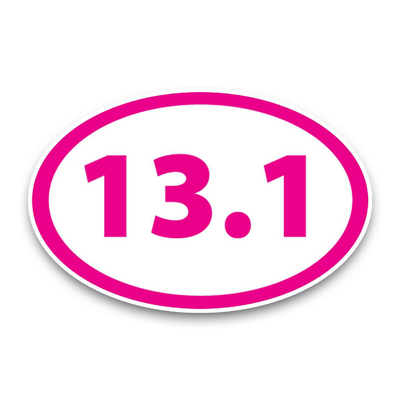 Magnet Me Up 13.1 Half Marathon Pink Oval Magnet Decal, 4x6 Inches, Heavy Duty Automotive Magnet for Car Truck SUV Image